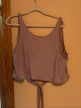 lululemon athletica Mauve Tie-Front Cropped Tank